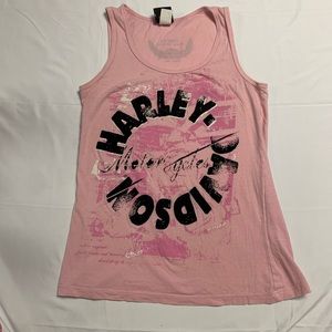 Harley-Davidson womens tank with velvet Harley logo.